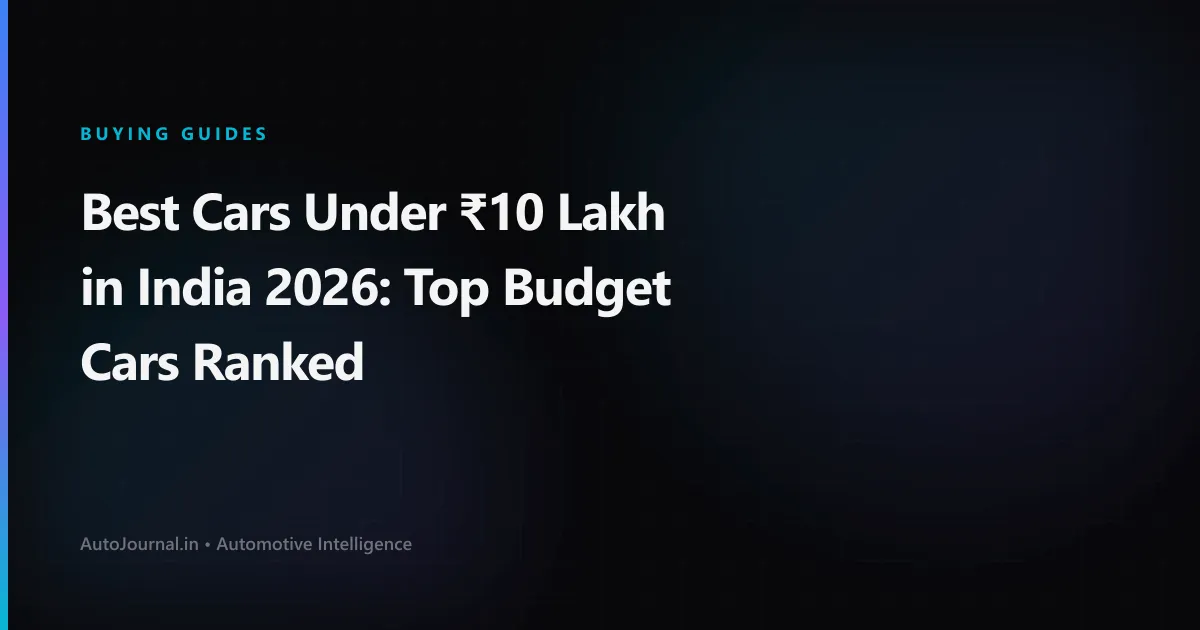 Best Cars Under ₹10 Lakh in India 2026: Top Budget Cars Ranked