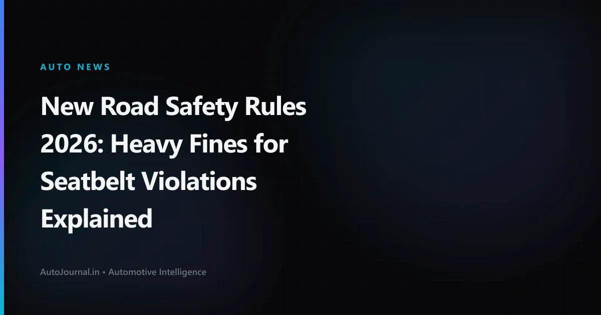 New Road Safety Rules 2026: Heavy Fines for Seatbelt Violations Explained