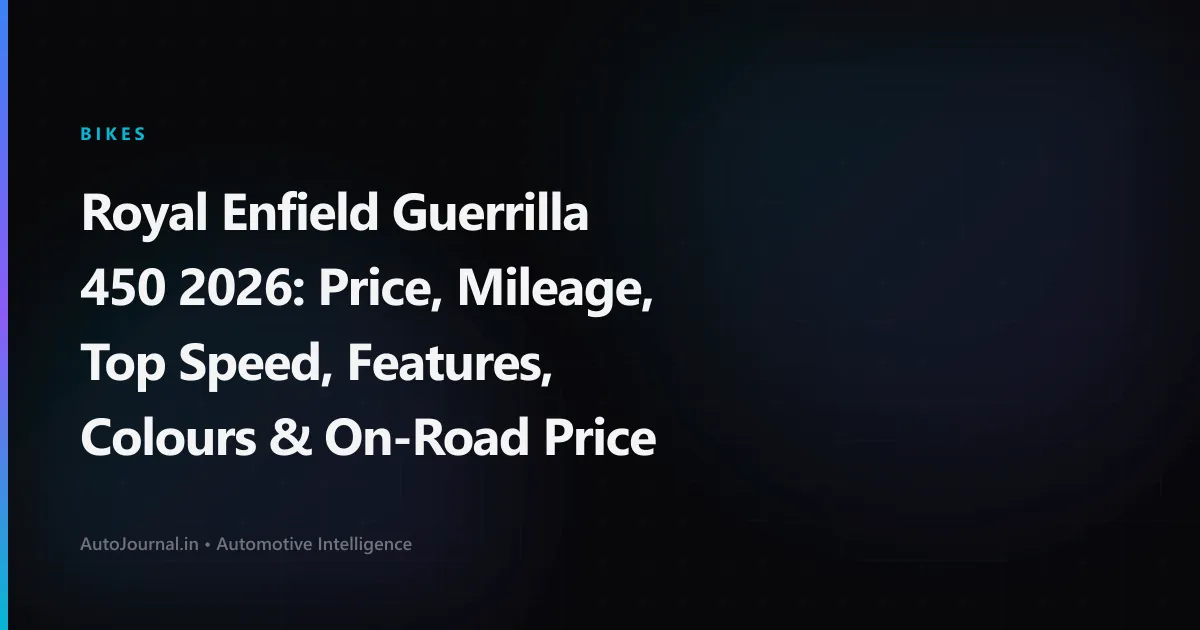 Royal Enfield Guerrilla 450 2026: Price, Mileage, Top Speed, Features, Colours & On-Road Price