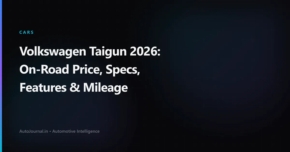 Volkswagen Taigun 2026: On-Road Price, Specs, Features & Mileage